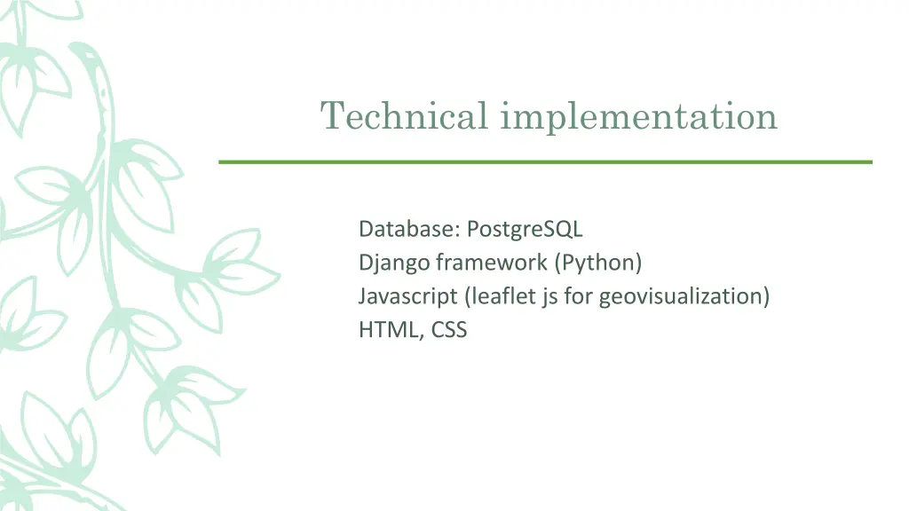 technical implementation