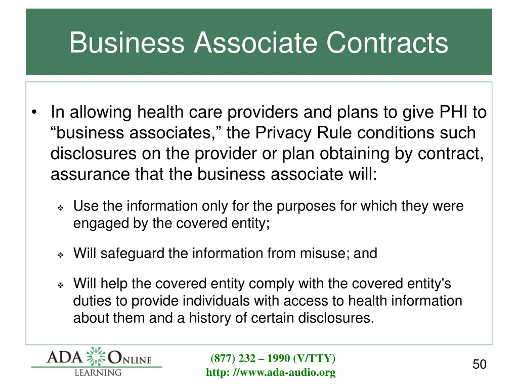 business associate contracts