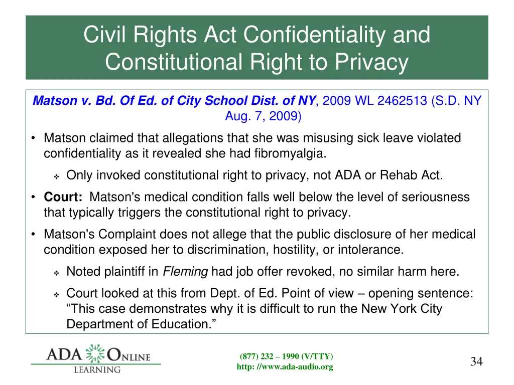 civil rights act confidentiality