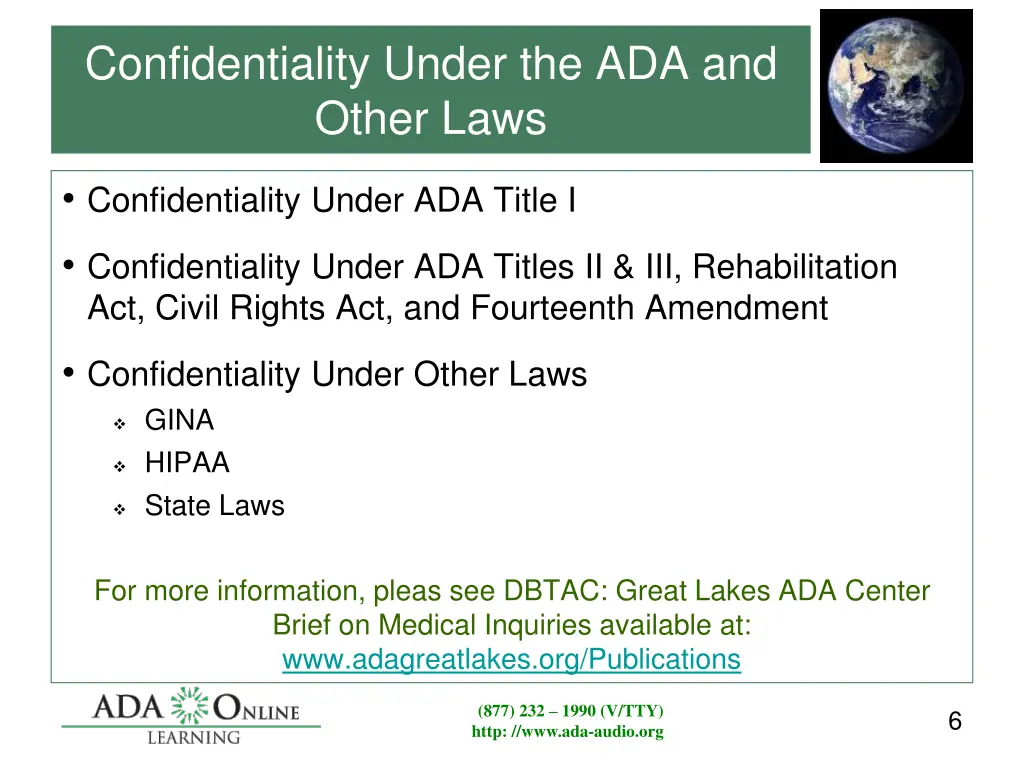 confidentiality under the ada and other laws 2