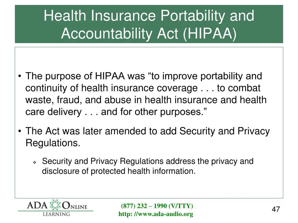 health insurance portability and accountability