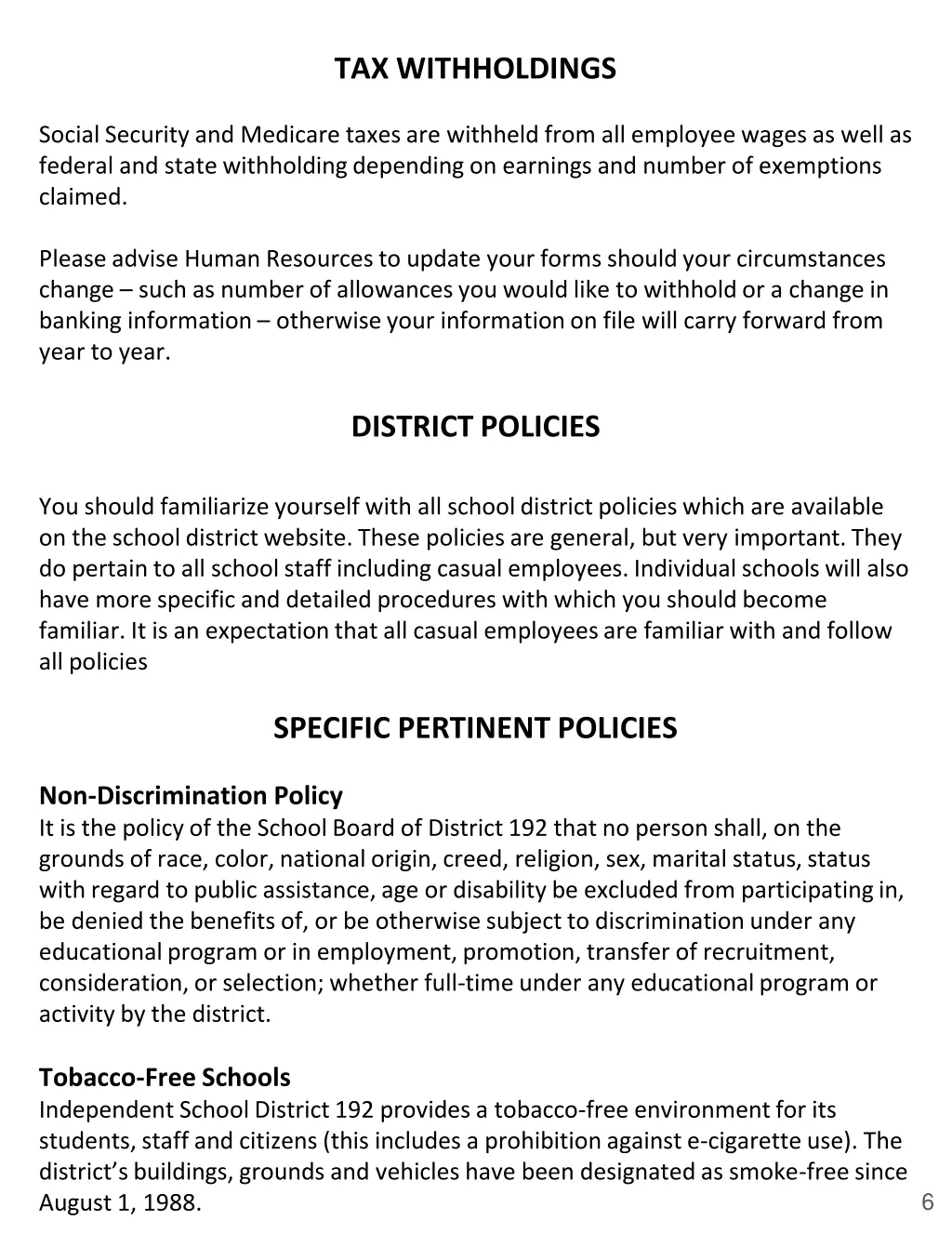 tax withholdings