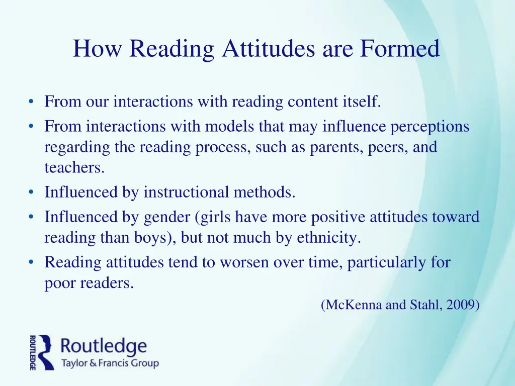 how reading attitudes are formed