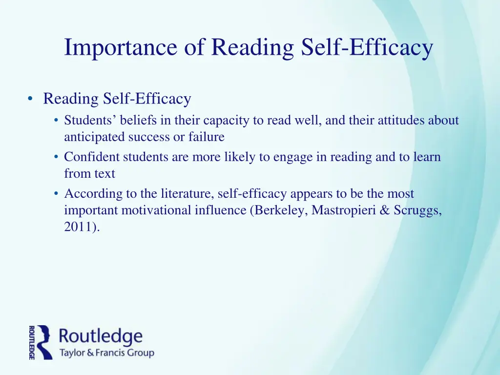 importance of reading self efficacy