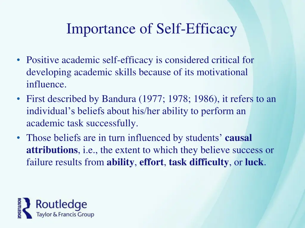 importance of self efficacy