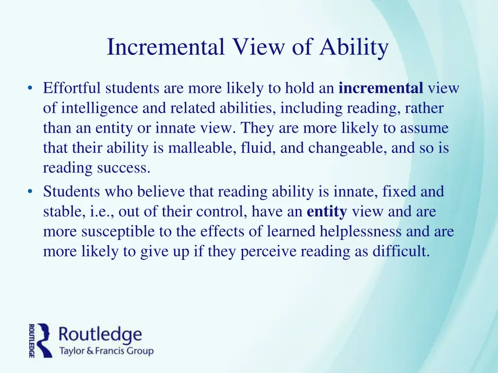 incremental view of ability