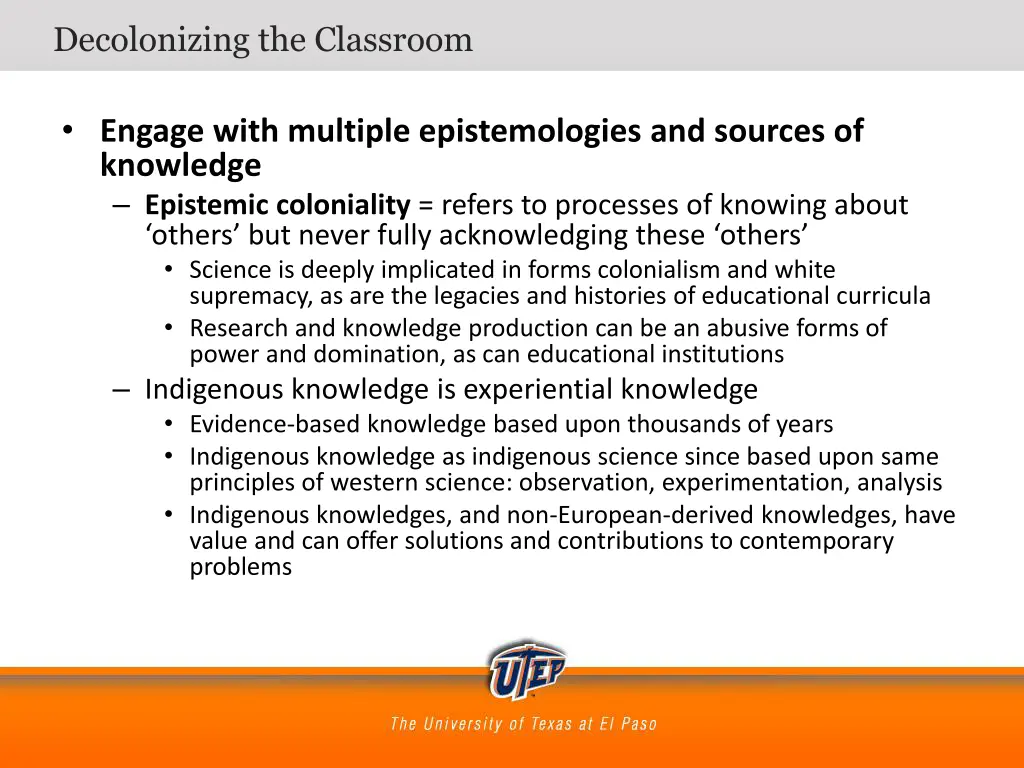 decolonizing the classroom 11