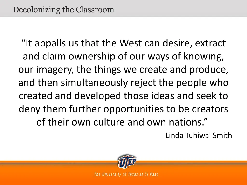 decolonizing the classroom 13