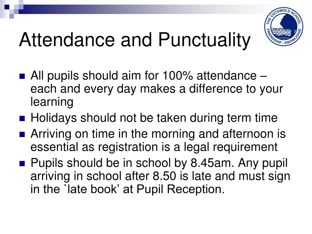 attendance and punctuality