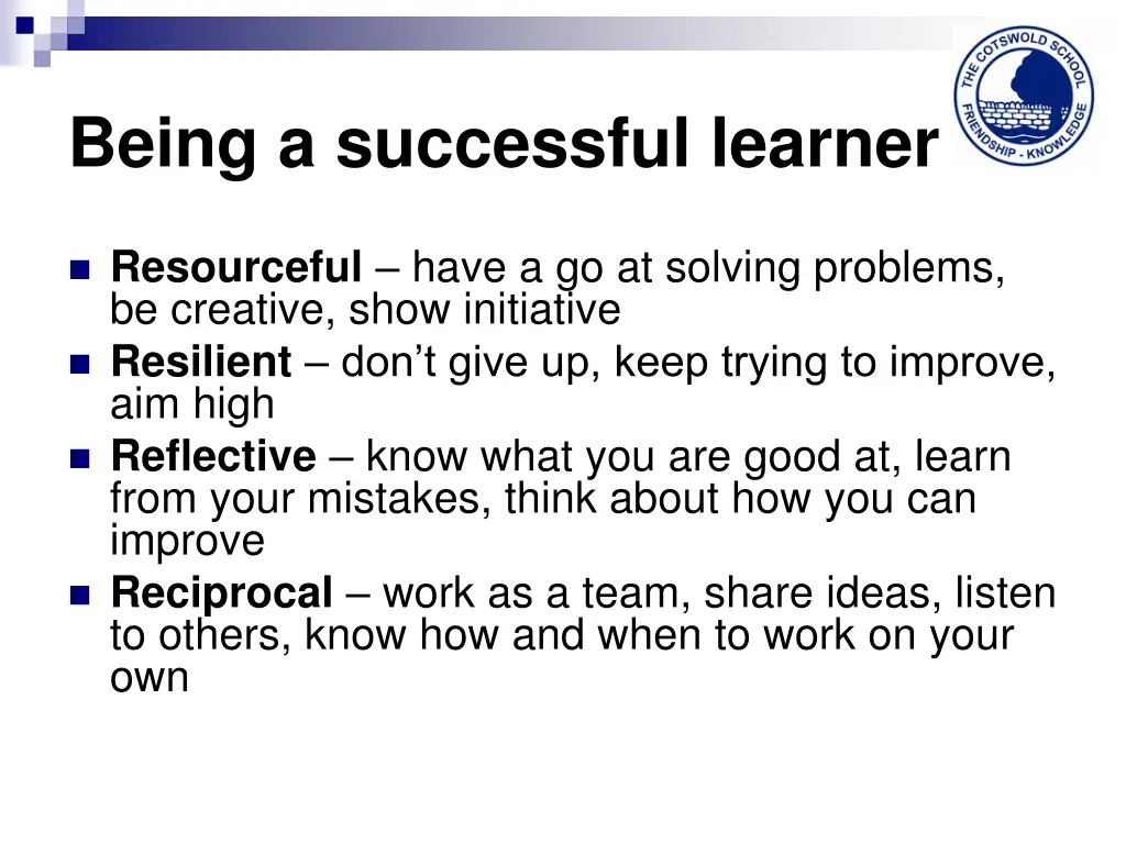 being a successful learner