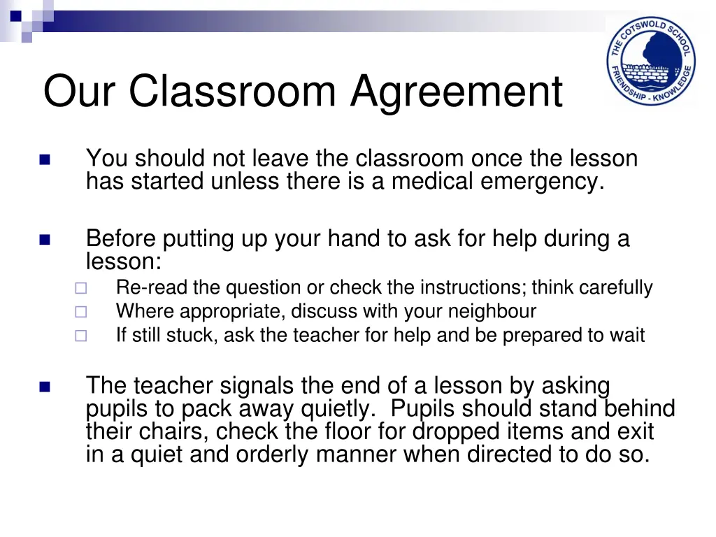 our classroom agreement 1