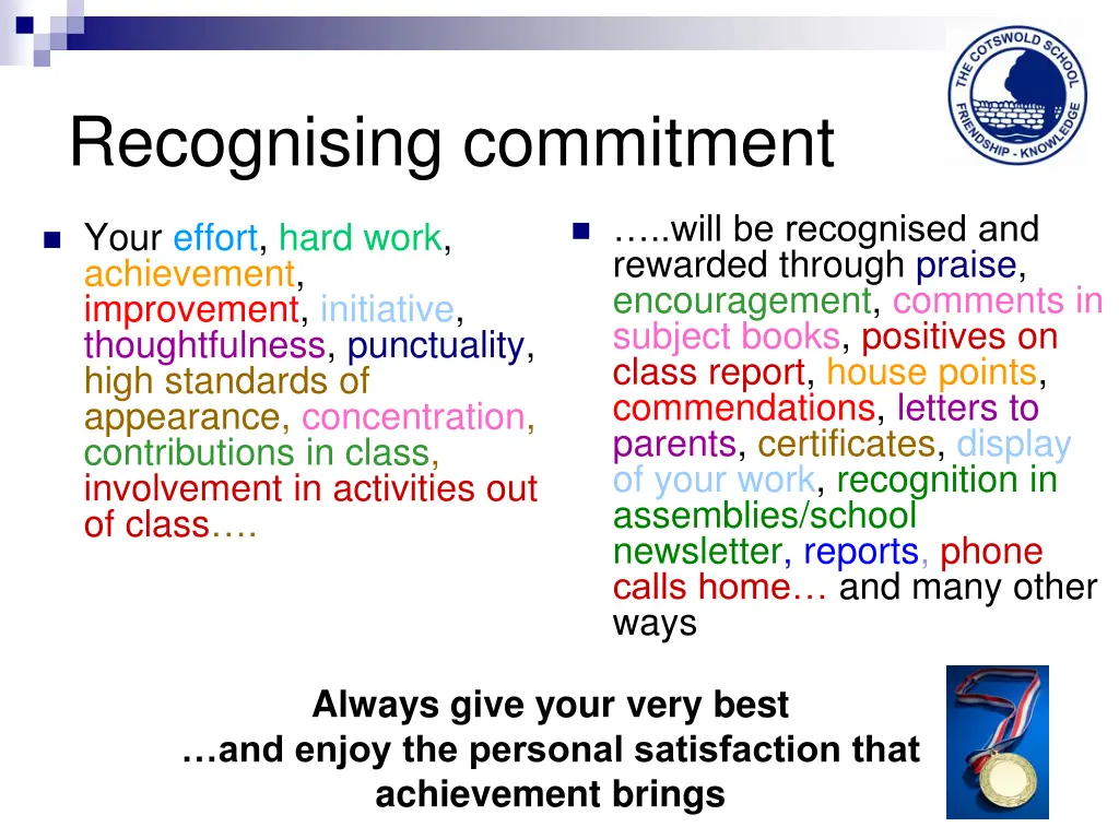 recognising commitment