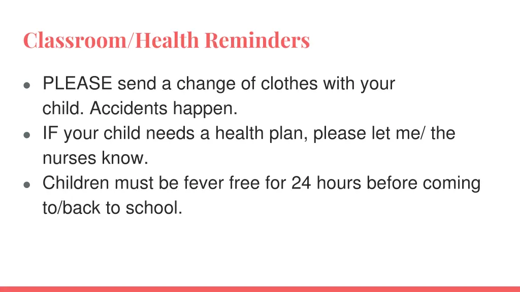 classroom health reminders