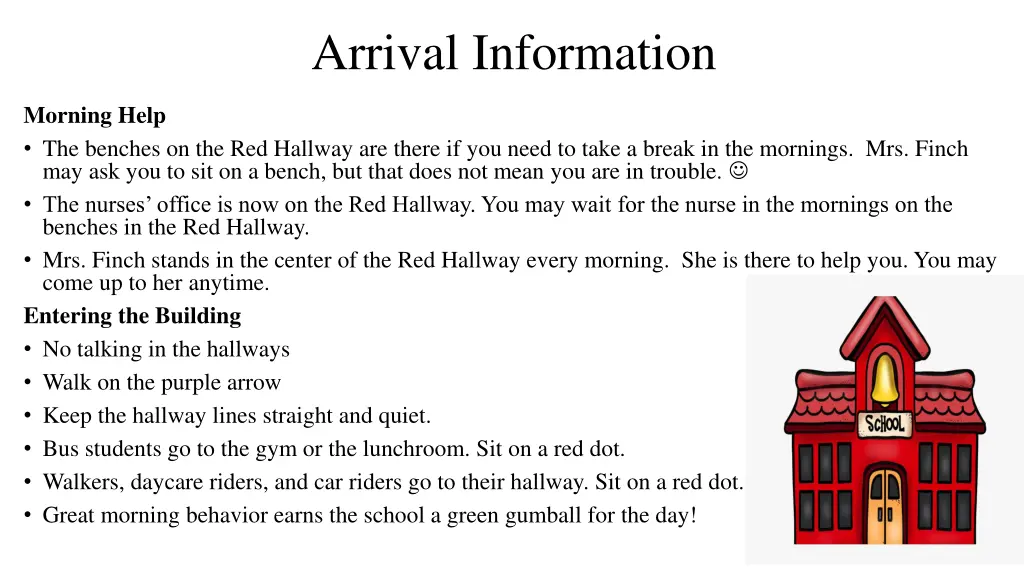 arrival information