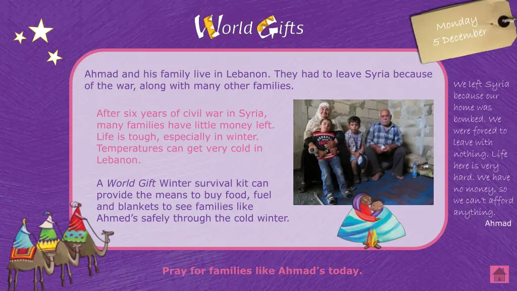 ahmad and his family live in lebanon they