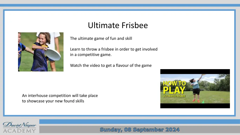 ultimate frisbee