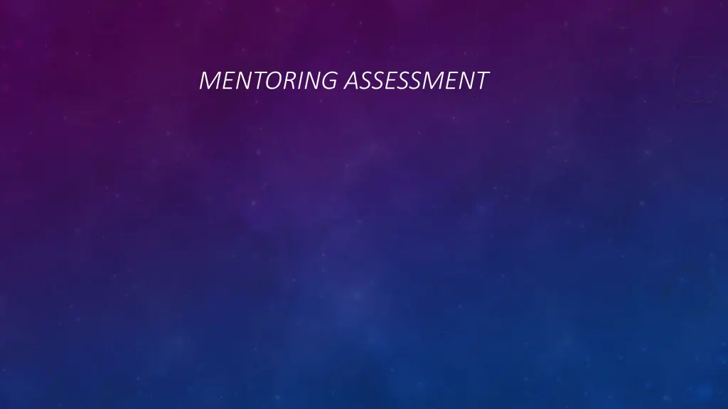 mentoring assessment