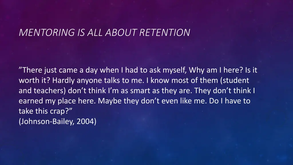 mentoring is all about retention