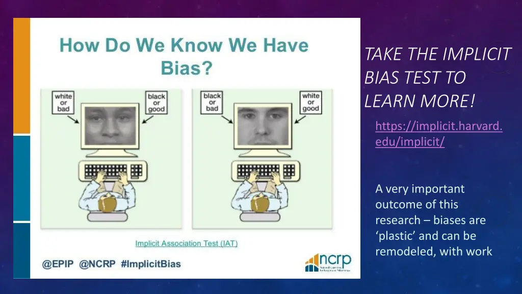 take the implicit bias test to learn more