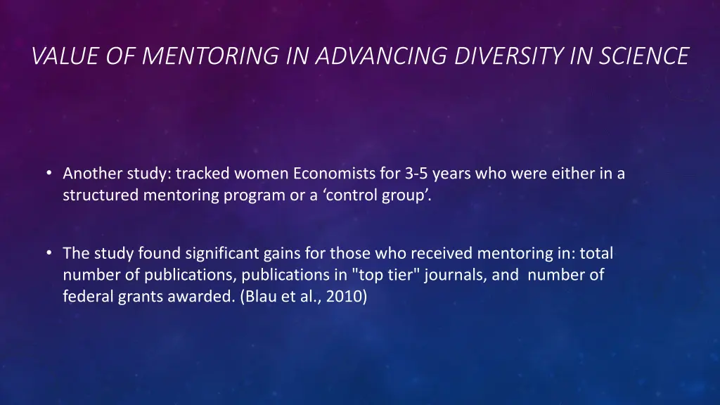 value of mentoring in advancing diversity 1