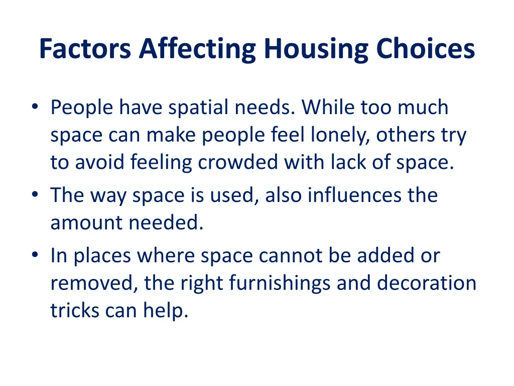 factors affecting housing choices 2