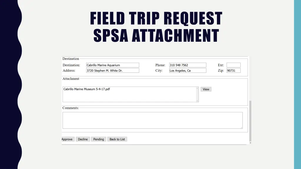 field trip request spsa attachment