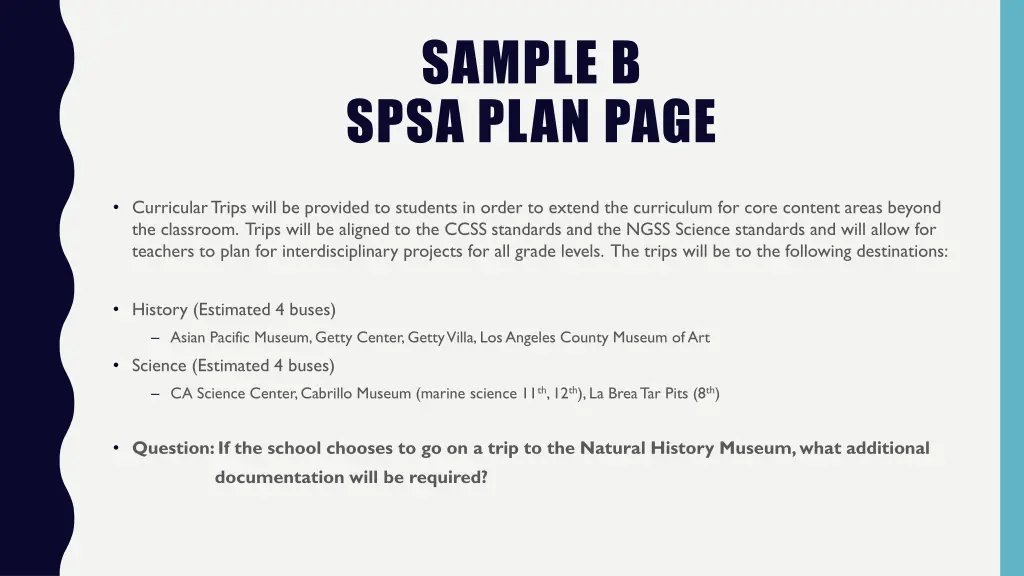 sample b spsa plan page