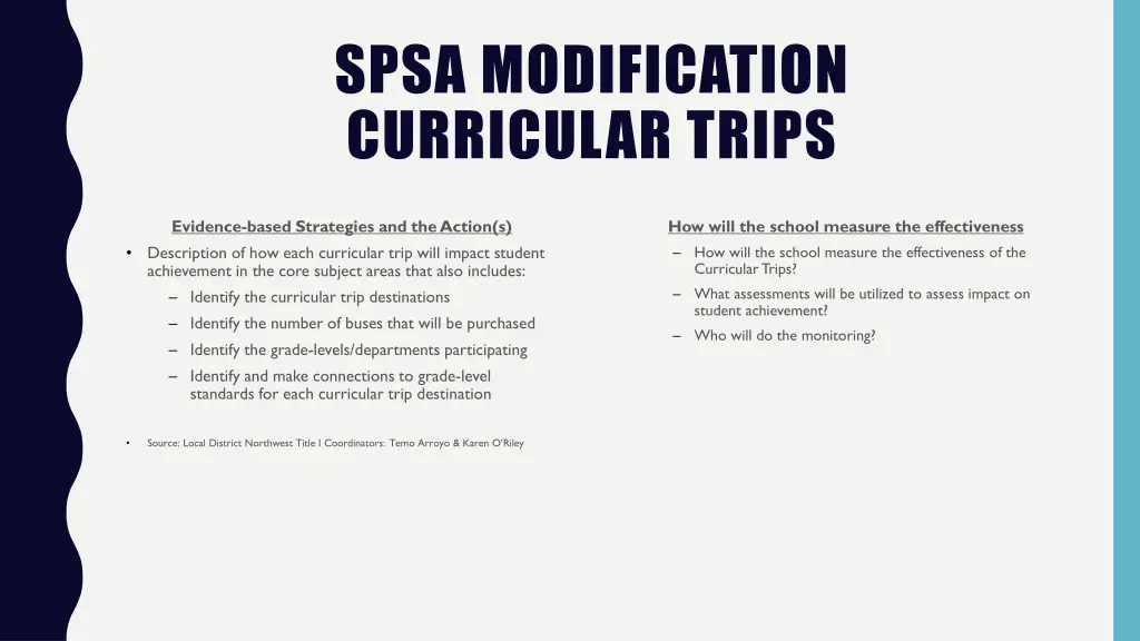 spsa modification curricular trips