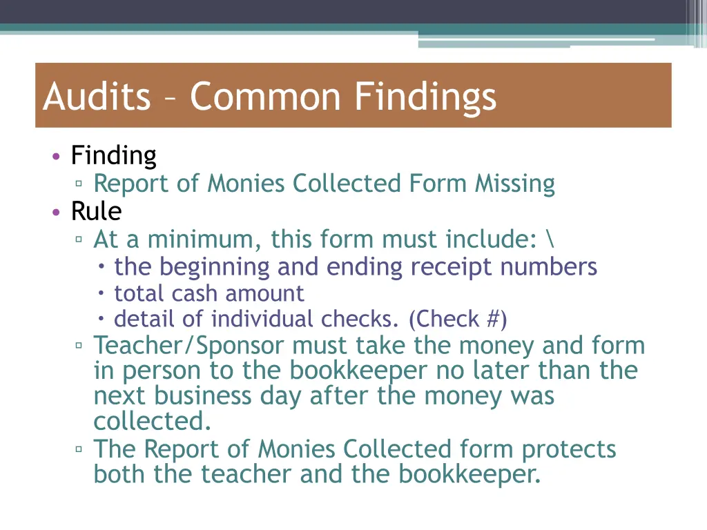 audits common findings