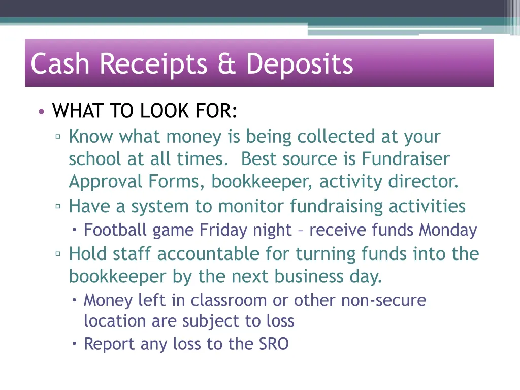 cash receipts deposits 3