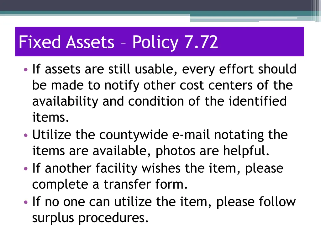 fixed assets policy 7 72