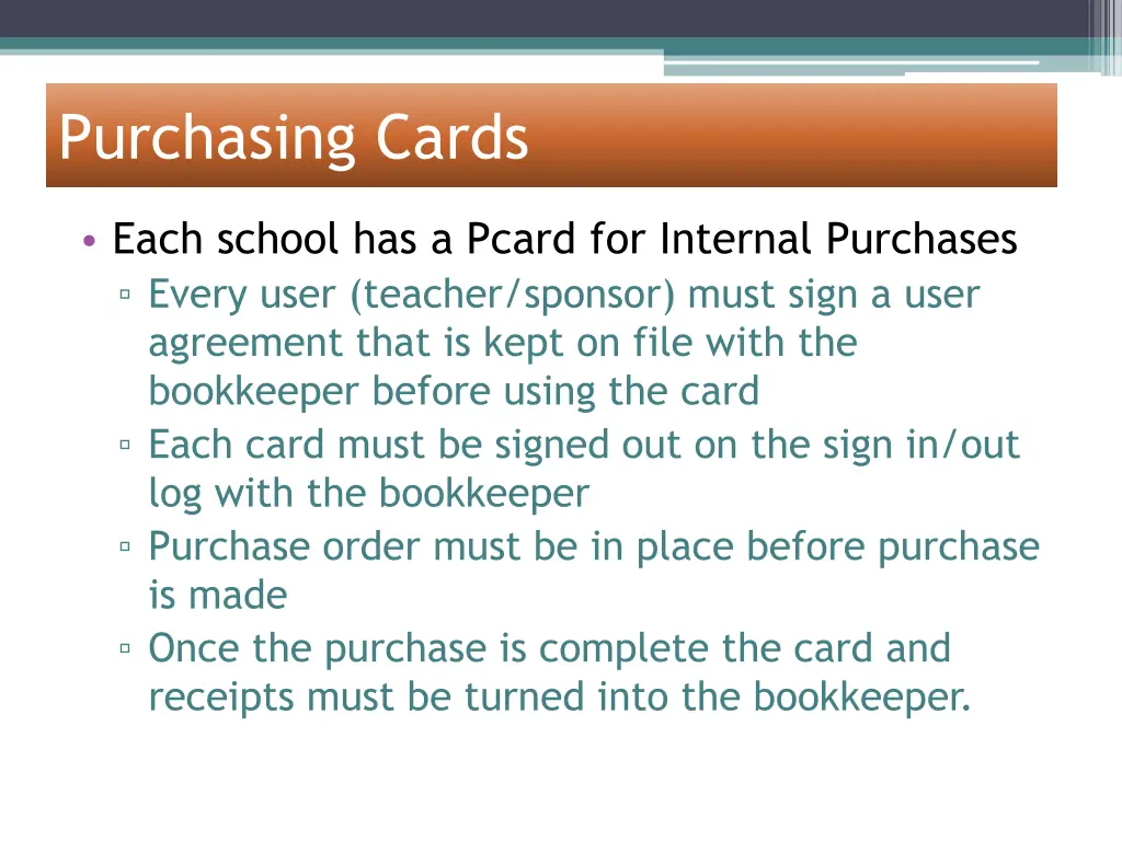 purchasing cards