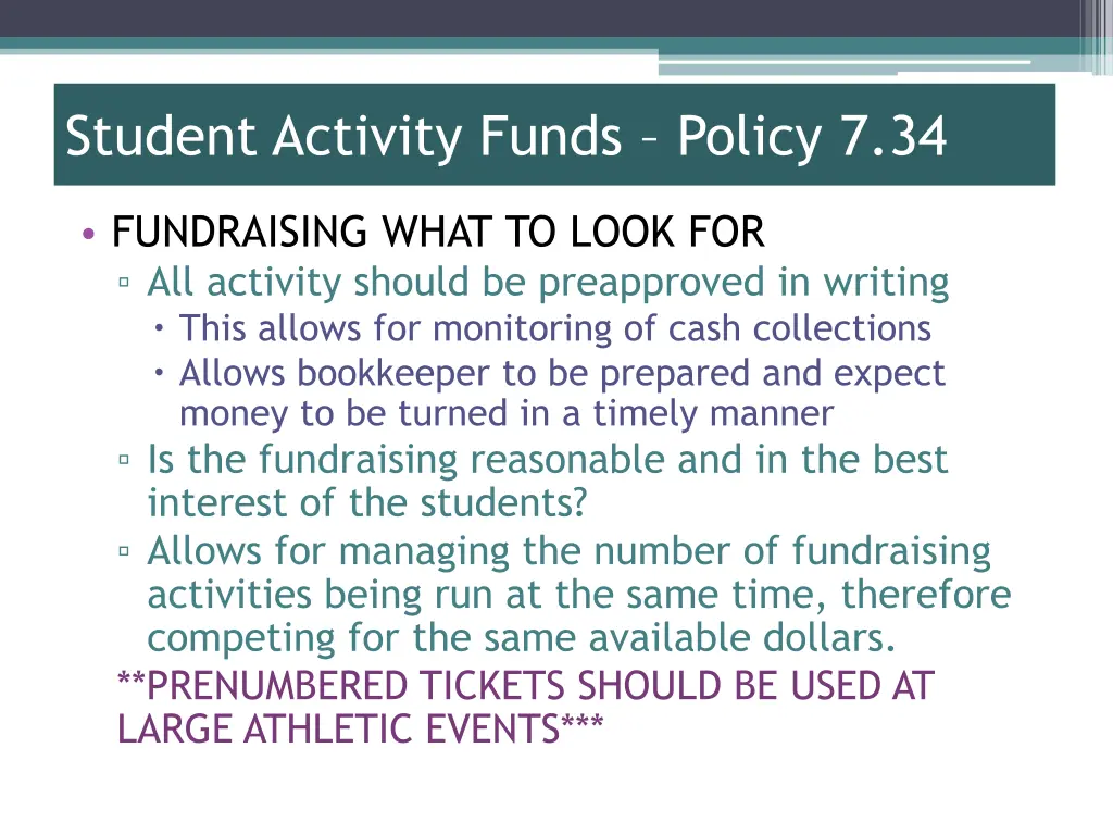 student activity funds policy 7 34 6