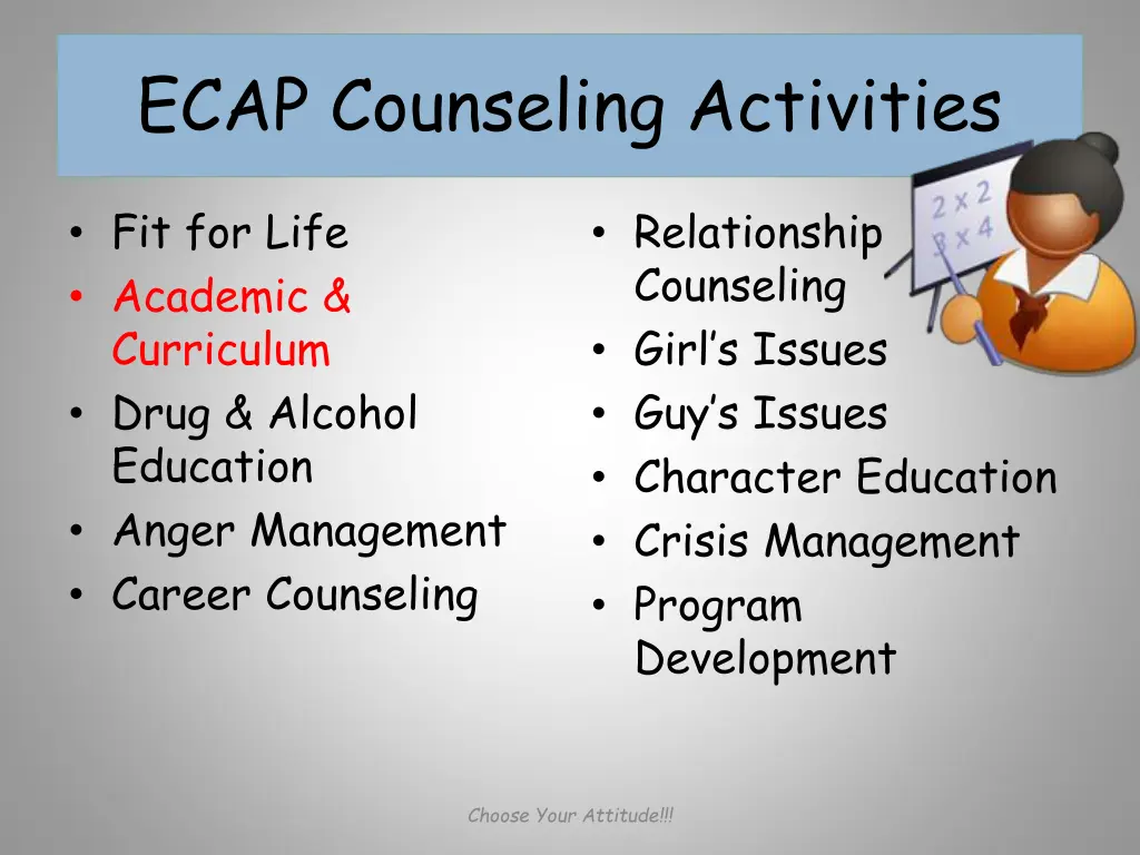 ecap counseling activities