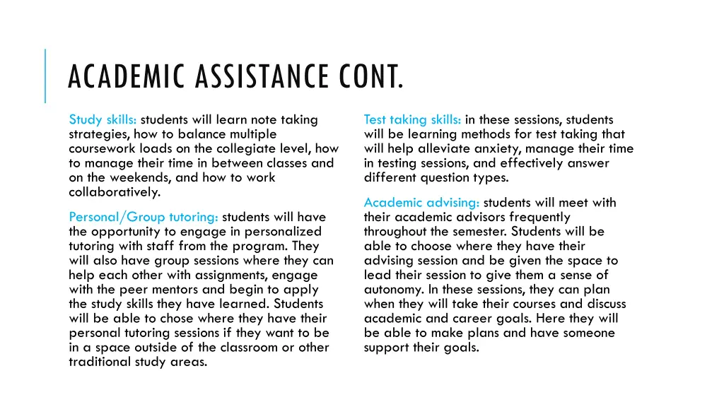 academic assistance cont 1