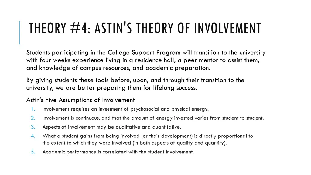 theory 4 astin s theory of involvement