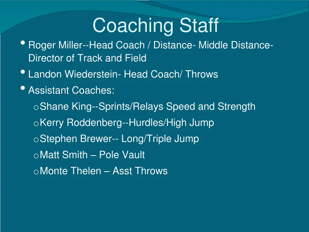 coaching staff