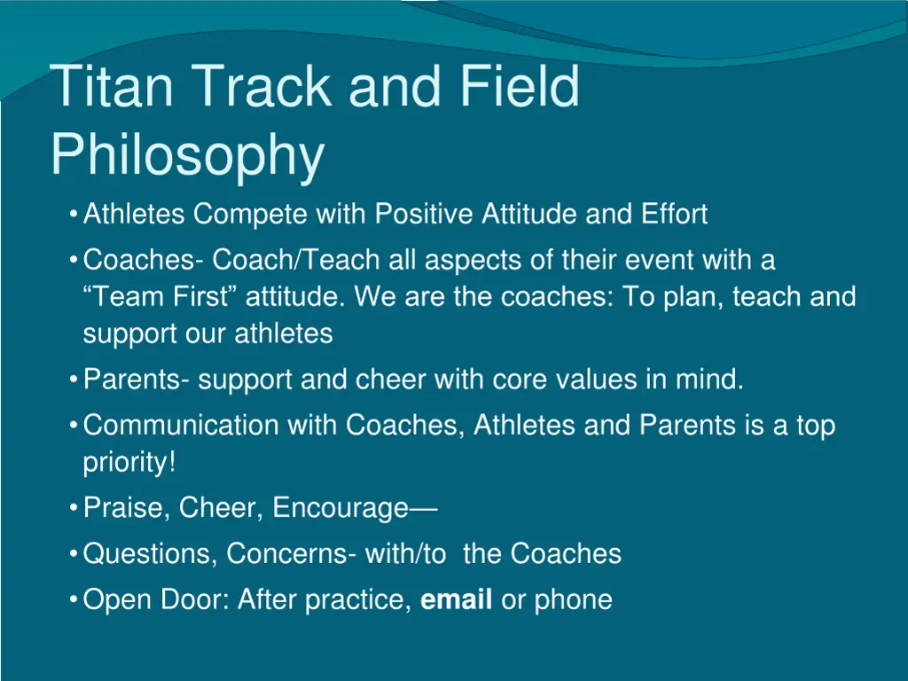 titan track and field philosophy athletes compete