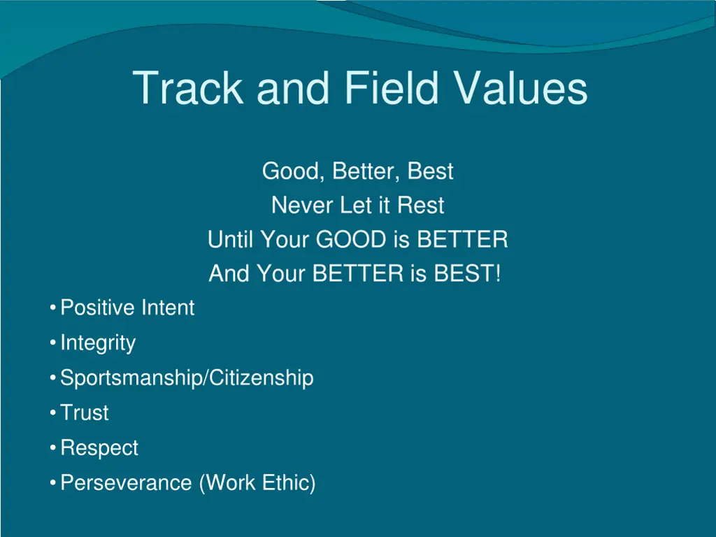 track and field values