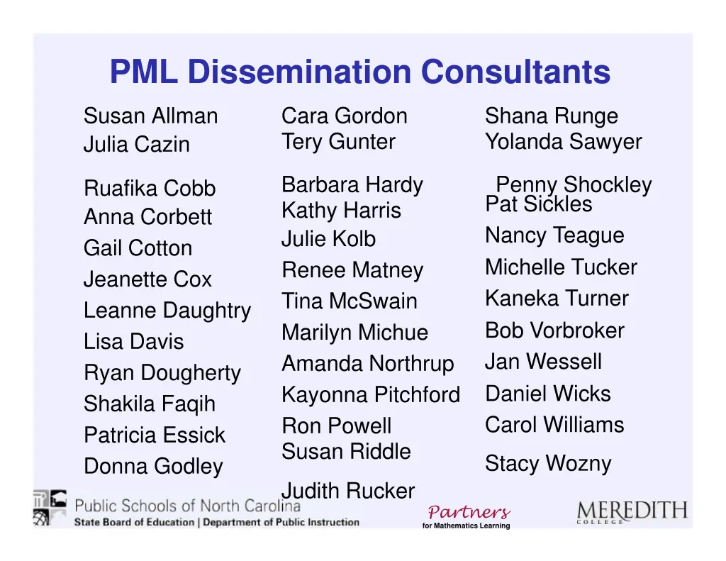 pml dissemination consultants