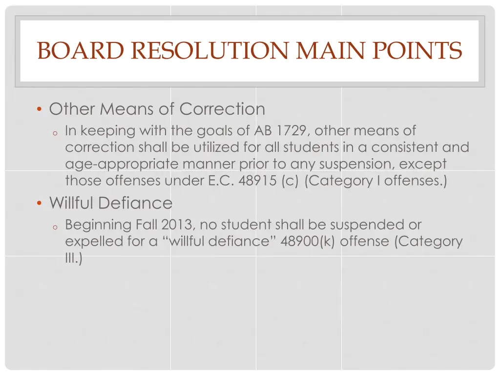 board resolution main points