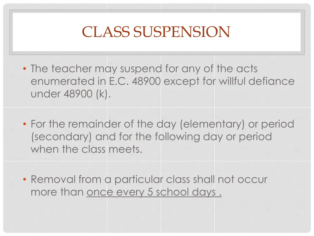 class suspension