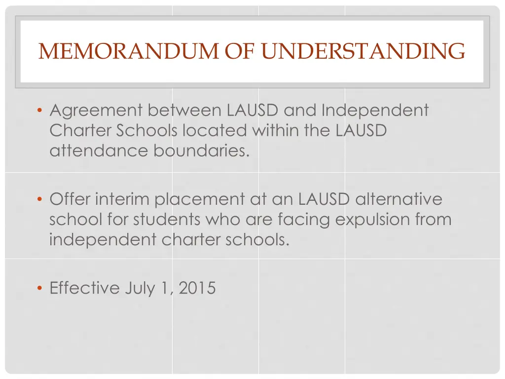 memorandum of understanding