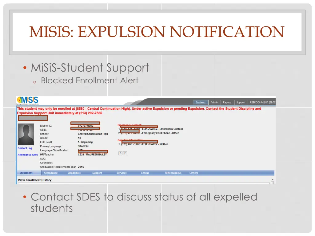 misis expulsion notification