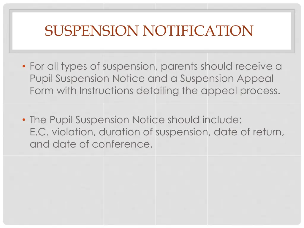 suspension notification