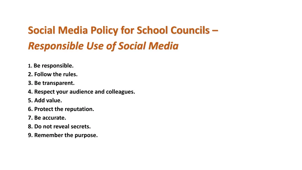 social media policy for school councils