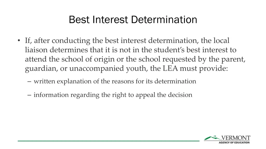 best interest determination 1