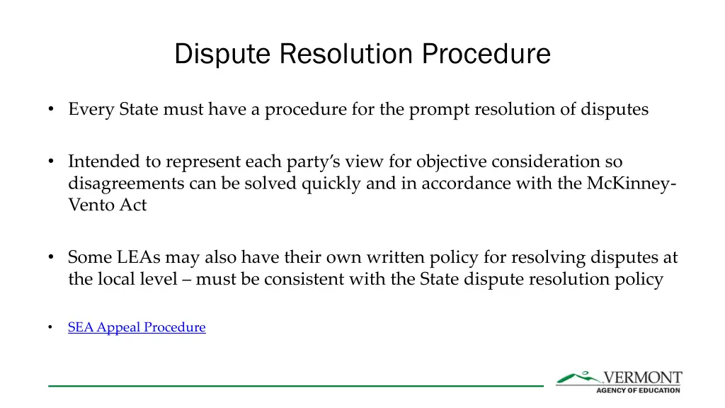 dispute resolution procedure