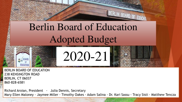 berlin board of education adopted budget 2020 21