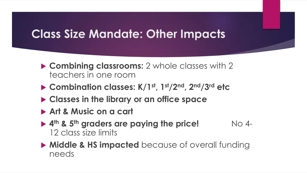 class size mandate other impacts